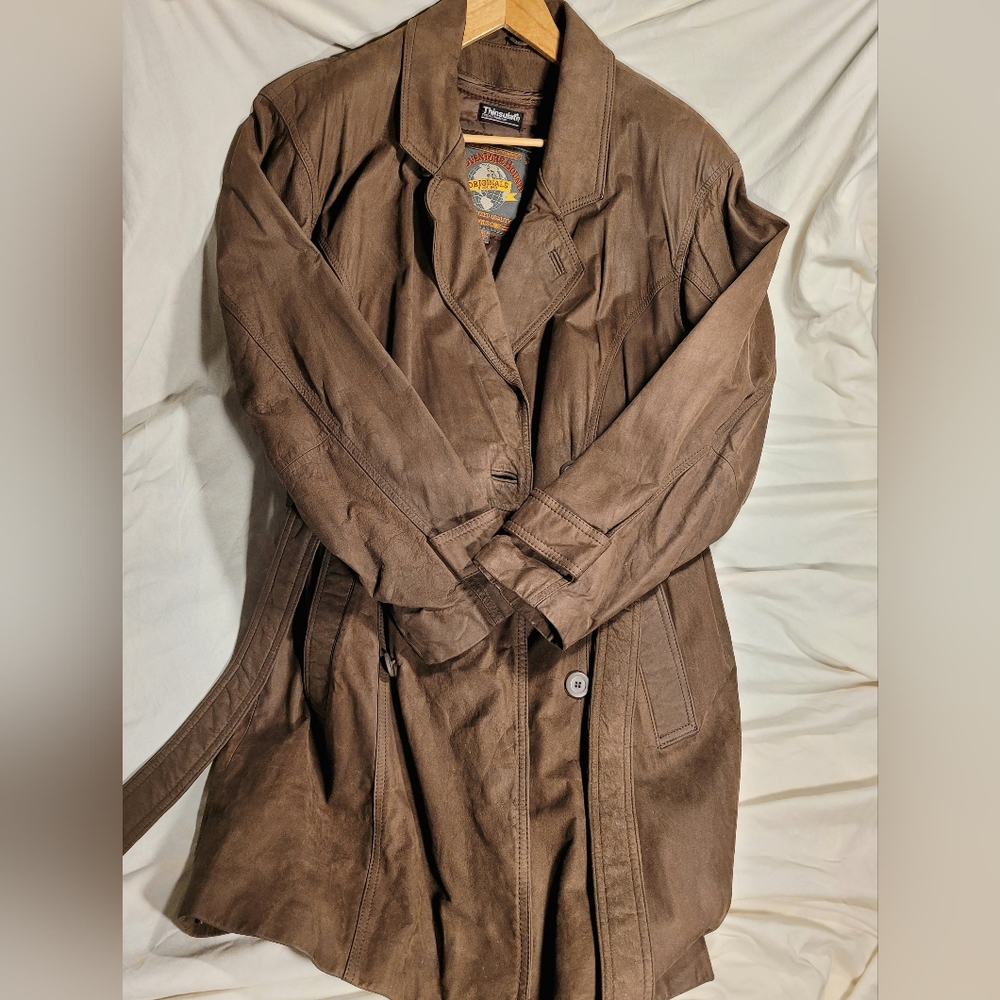 Adventure Bound leather brown jacket coat men's Medium